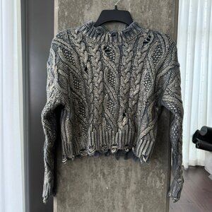 Zara Woman's Cable-Knit Metallic Sweater